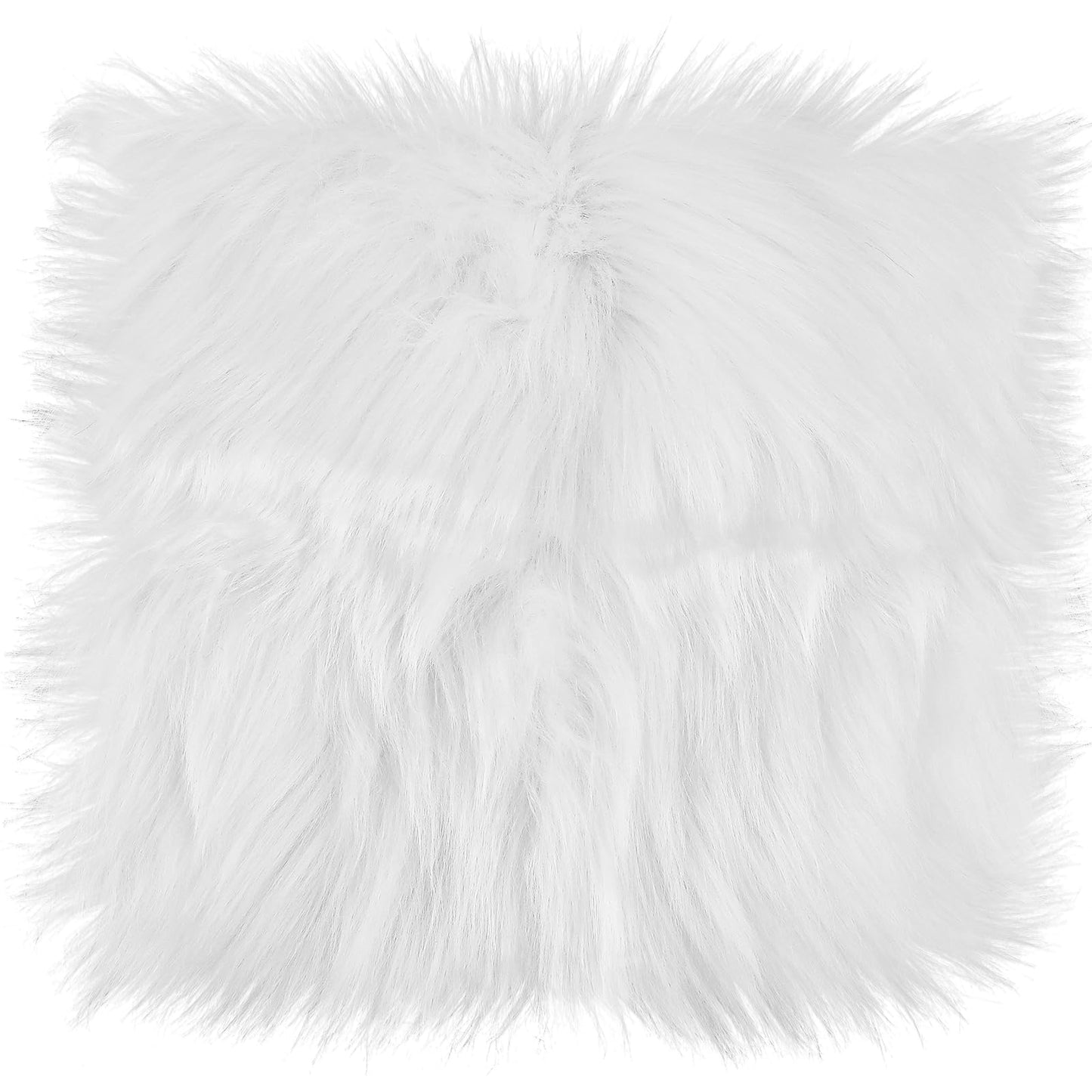 Sibba 25 cm Faux Fur Rug, Square Faux Fur Sheepskin Rug, Fluffy & Washable Area Rug, Plush Square Cushion for Sofa, Photography Props Background, Christmas Party Decorative & Home Living Room