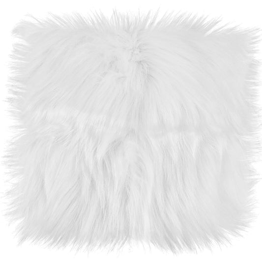 Sibba 25 cm Faux Fur Rug, Square Faux Fur Sheepskin Rug, Fluffy & Washable Area Rug, Plush Square Cushion for Sofa, Photography Props Background, Christmas Party Decorative & Home Living Room