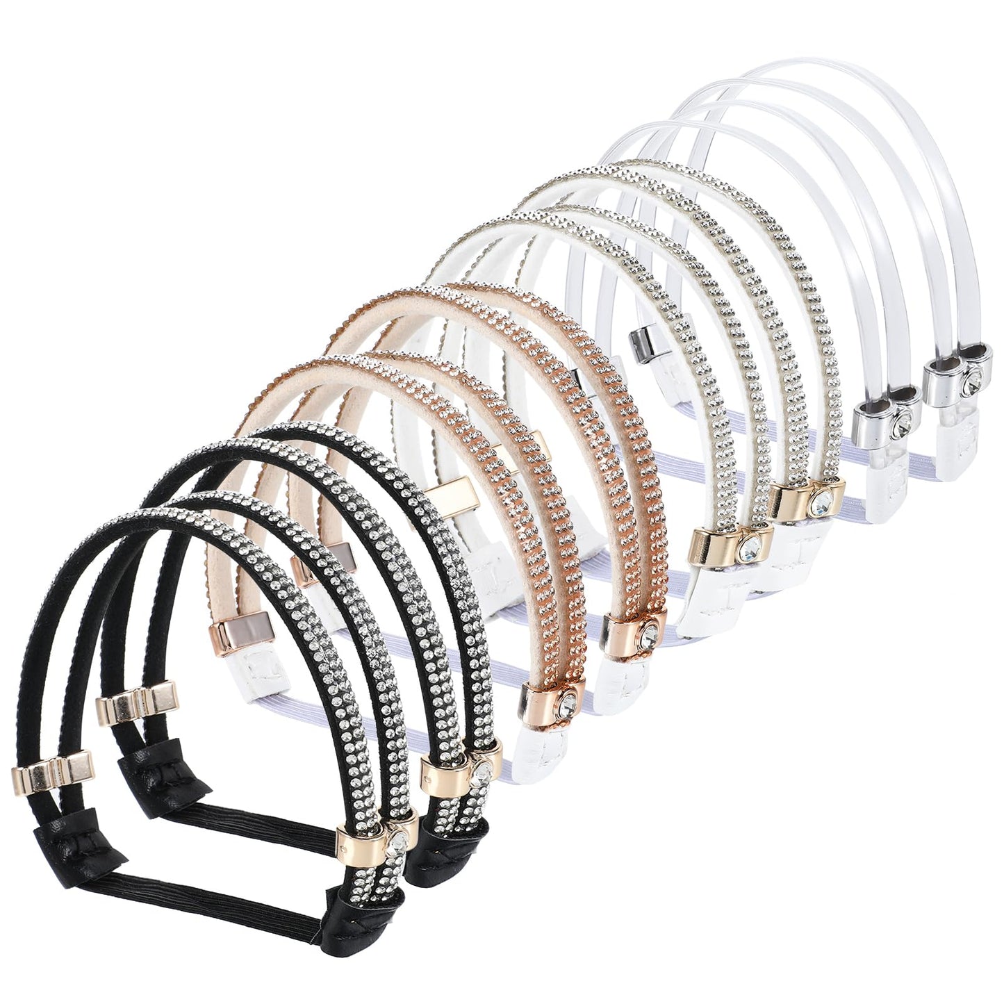 Ptwola 4 Pairs High Heels Shoe Straps Elastic Holding Heels Ankle Belt Band Detachable Rhinestone Straps Adjustable Replacement Shoelace for Girls Women Sandals Slippers Anti-Loose