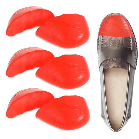 Shoe Filler Inserts for Loose Shoe, 3 Pairs Adjustable Toe Filler Inserts Toe Cushion Fillers Shoe Inserts for Women Men High Heels Flats Shoes Too Big (Orange)