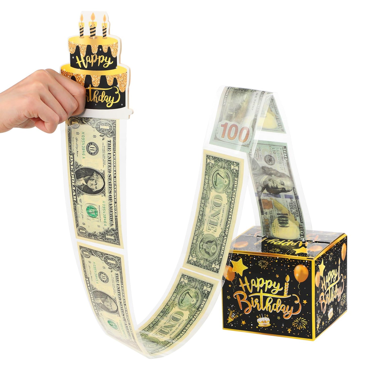 Cash Box Gift Money Handling Saving Holder Kit Happy Birthday Envelopes Props Presents Bouquet Pull Out Explosion Case Big Cake Supplies DIY Surprise Shooter Prop Shoot Card Maker Flower Out Set
