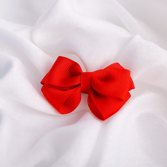 Sibba Bows Clips Barrettes Hair Styling Accessories Non-slip Small Bow Ponytail Holder Barrettes For Toddler Kids Little Girls Baby Infant (6 Pieces Red)