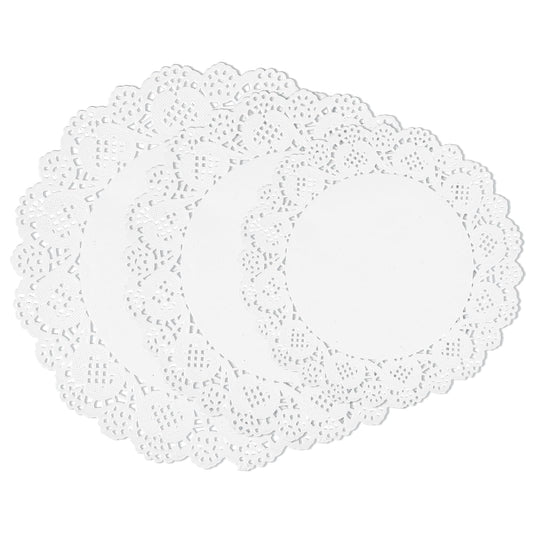 COMNICO Paper Doilies, 150 PCS White Round Disposable Lace Doilies Assorted Size Paper Placemats Cake Packaging Pads for Food Tableware Party Wedding Decoration