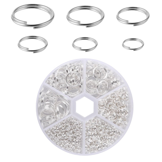 Dimeho 690Pcs Small Split Key Rings Stainless Steel Round Keyring Mini Dog Cat Tag Rings DIY Craft Metal Keychain Split Key Chain Ring for Women Men Car Key Attachment Organization