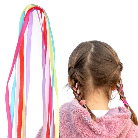 WLLHYF 30 Pcs Hair Braids Colorful Hair Wrap String Assorted Gradient Color Hair Rope Band Rainbow Braiding Hair Tie DIY Ponytail Braids Hair Styling Accessories for Women Girls (Ribbon Color)