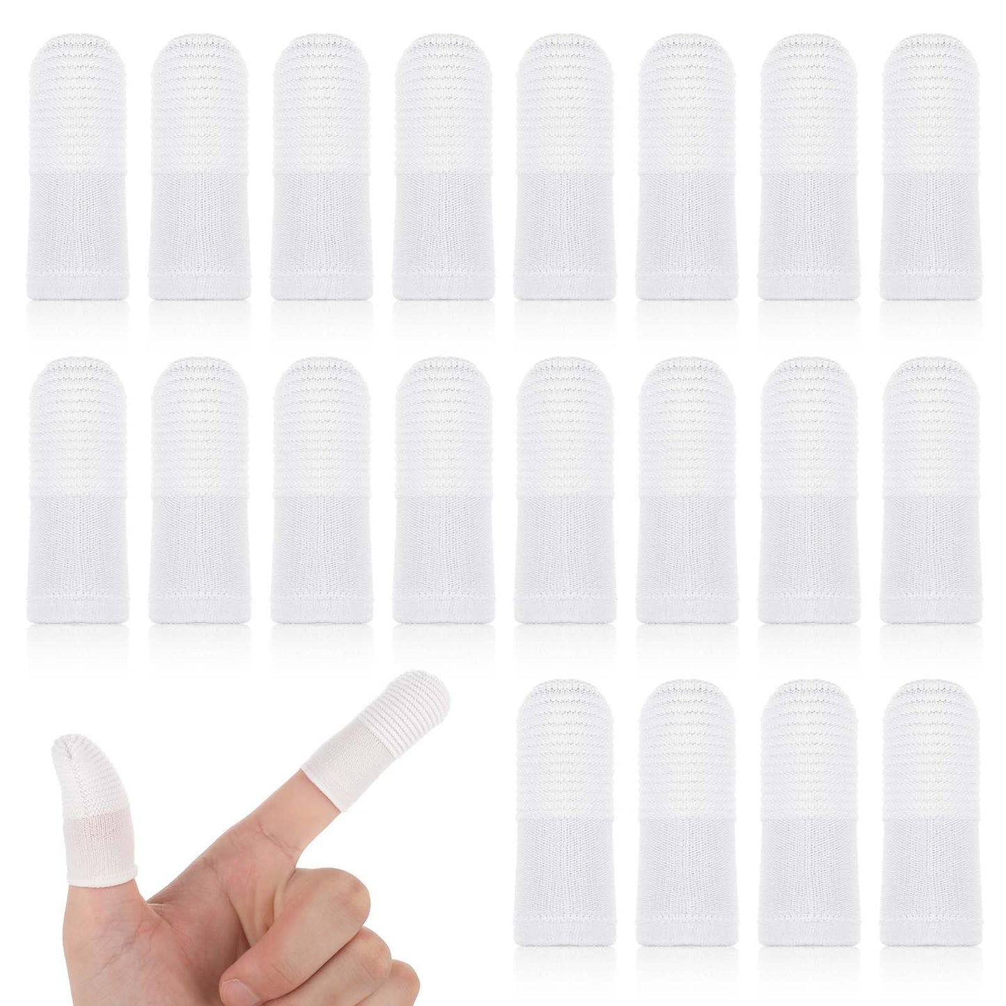 COMNICO 20 PCS Pet Toothbrush for Dog Cats Teeth Cleaning Soft High Grade Finger Toothbrush Dental Care for Pets Washable&Comfortable&Durable 1 Set for Two Fingers White