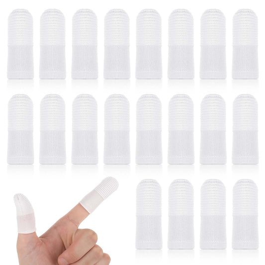 COMNICO 20 PCS Pet Toothbrush for Dog Cats Teeth Cleaning Soft High Grade Finger Toothbrush Dental Care for Pets Washable&Comfortable&Durable 1 Set for Two Fingers White