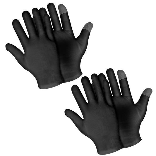Dimeho 2 Pairs Touch Screen Moisturizing Gloves SPA Gloves for Dry Hands Moisturizing Night Gloves White Cotton Gloves for Sleeping for Rough Cracked Dry Chapped Hands Skin