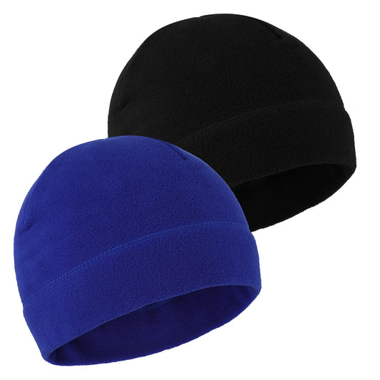Sibba 2 Pieces Men Skull Cap Soft Velvet Beanie Hat Winter Warm Windproof Cap Outdoor Cycling Running Hats for Women Men
