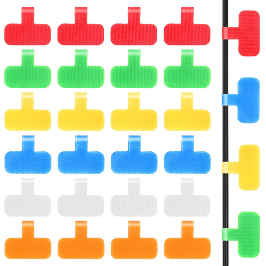 Sibba Cable Cord Labels 24 Pcs Large Size Cord Labels Organizing Tags Classify Handwriting Cable Tags All Purpose Labels Office Supplies Reusable Wrap for Cable Management Computers