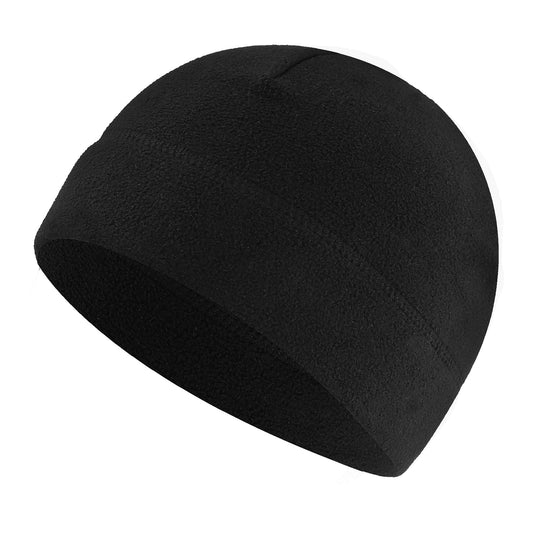 WLLHYF 1 Pieces Winter Warm Skull Cap Windproof Watch Cap Thick Soft Polar Fleece Beanie Hat for Men Women Sports Outdoor Black