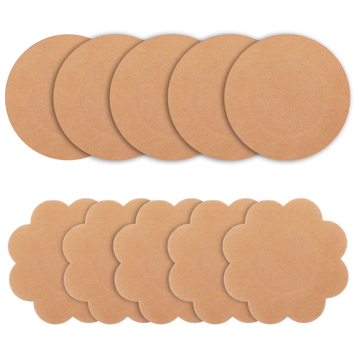 Sibba Nipple Cover Pasties Stickers 10 PCS Skin Color Breast Petal Pasty Waterproof Nipplecovers Swim For Women Girls Beige