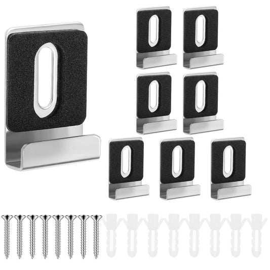 8 Set Metal Mirror Clips Wide Channel Large Mirrors Retainer Heavy Duty Mirror Hanger Kit with Screw for Billboard Displays Wall Mounting Tile Frameless Mirror Displays
