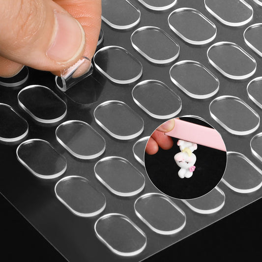 Dimeho 480Pcs Clear Sticky Tack Putty Double Sided Gel Glue Putty Removable Mounting Putty for Wall Hanging Poster Crafts Festival Party Decorations (0.51 x 0.31 Inches)