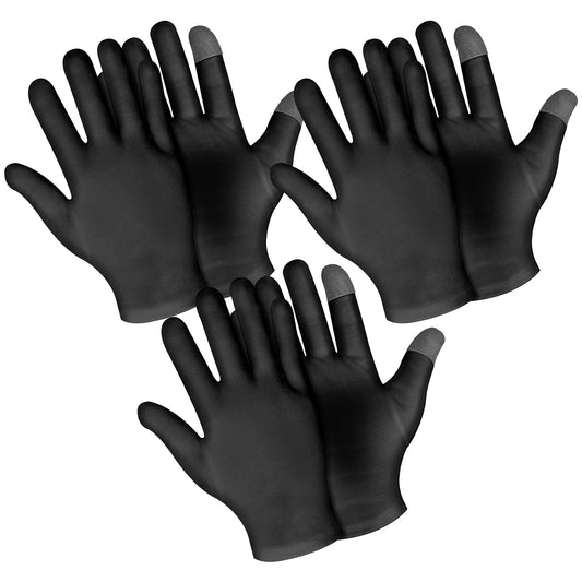 Sibba 3 Pairs Moisturizing Gloves Overnight, Touch Screen Gloves White Cotton Gloves for Dry Hands Eczema, Hand Spa Treatment Gloves for Repair Rough Cracked Dry Chapped Hands Skin, Inspection Gloves