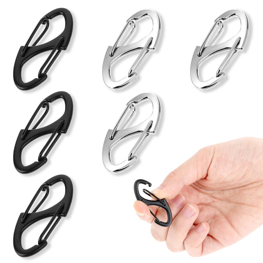 Dimeho 6 Pcs Zipper Clip Anti Theft Dual Gate Zip Lock S Carabiner Theft Deterrent Snap Buckle Spring Keychain Snaps Keeps Zipper Pull Replacement Closed for Backpacks Travel Luggage Suitcase