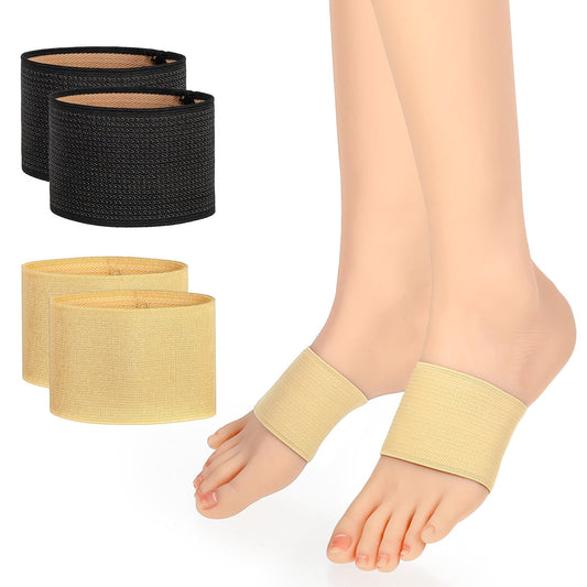 Dimeho 2 Pairs Copper Arch Support Bands for Plantar Arch Socks Support Sleeves Brace Compression Bands Sturdy Copper Infused Wrap Straps for Women Men Skin-Friendly Sleeve