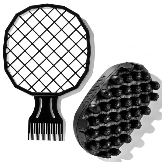 2Pcs Curl Sponge for Black, Hair Sponges for Black Men Curls, Double Sided Twist King for Natural Women Big Holes Sponges Brush, Premium Sponge for Hair, Advanced Rotating Tool