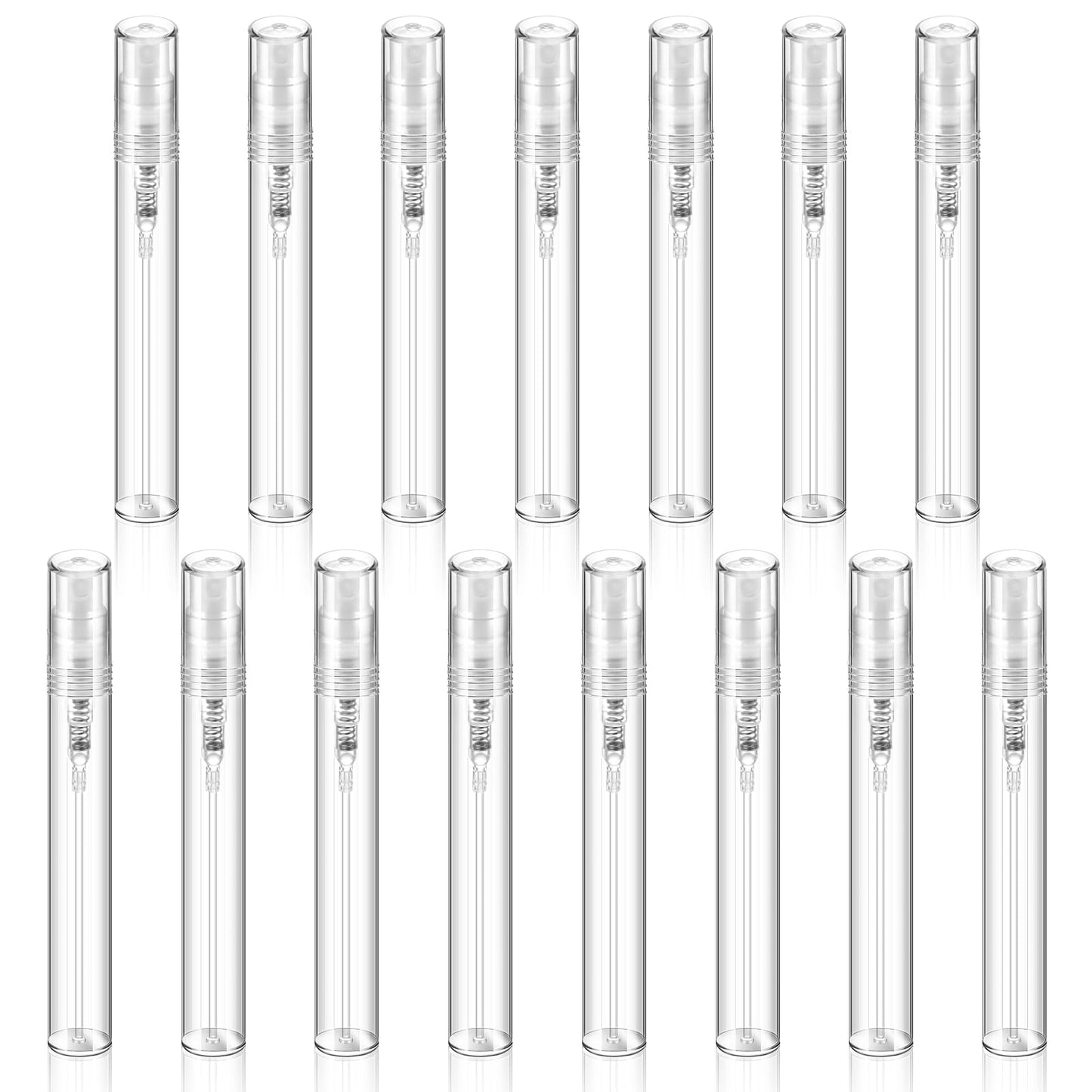 15 Pcs Mini Spray Atomizer Empty Bottles, 5ml Portable Mist Plastic Refillable Sample Bottle, Travel Spray Perfume Bottles with Atomizer Pump for Liquid Hairstyle Making Skin Care Makeup Tool