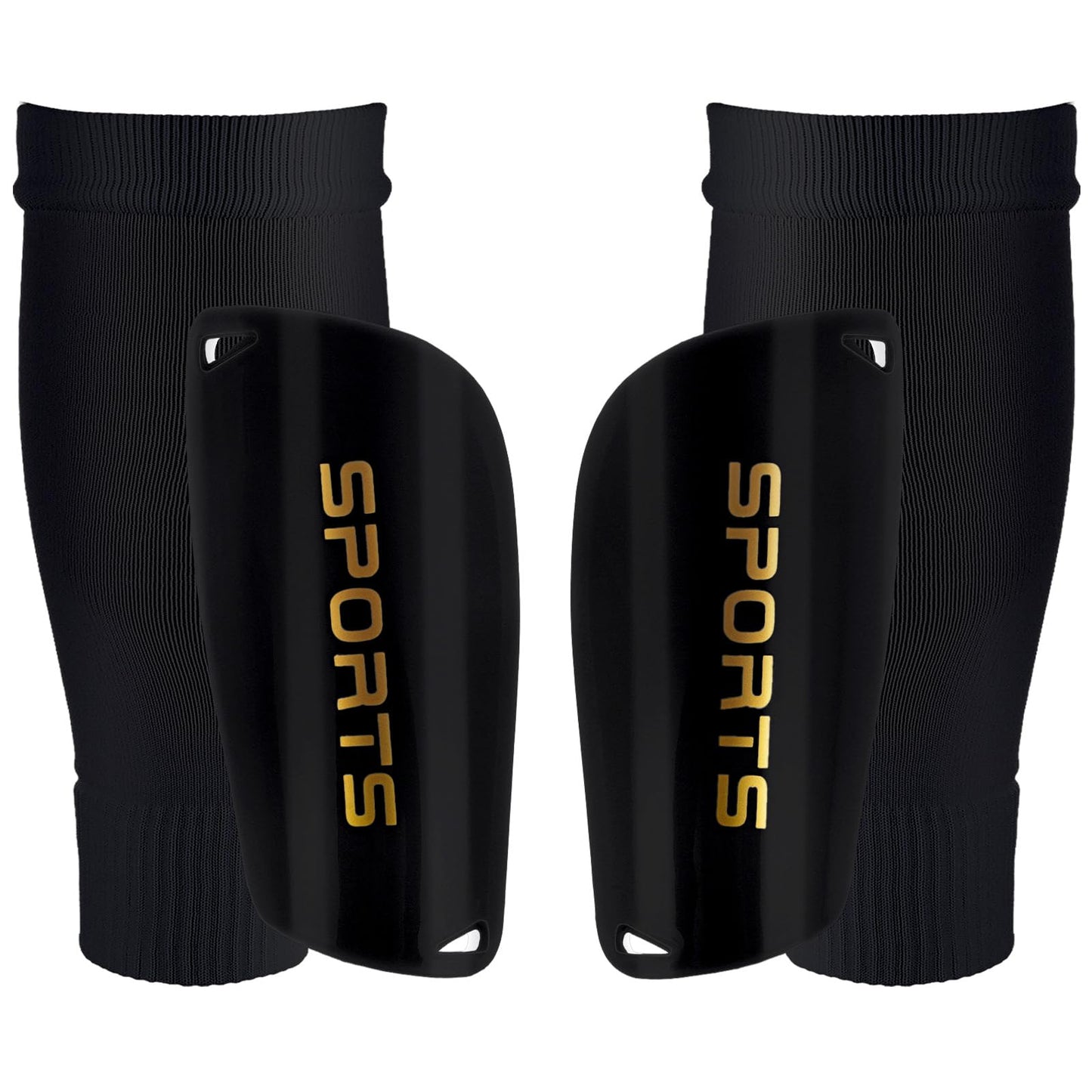 Soccer Shin Guards for Kids Youth Adults, Shin Guards Pads with Sleeves for Boys and Girls for Football Games, Protective Soccer Equipment Reduce Shocks and Injuries