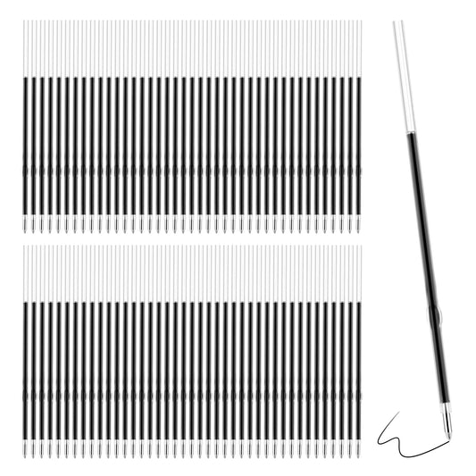100 Pcs Ballpoint Ink Pen Refills Retractable Ballpoint Pen Refills 4.2 Inch Black Ink Refill Soft Click Pens Smooth Writing Medium Point for Journal Office School Supplies