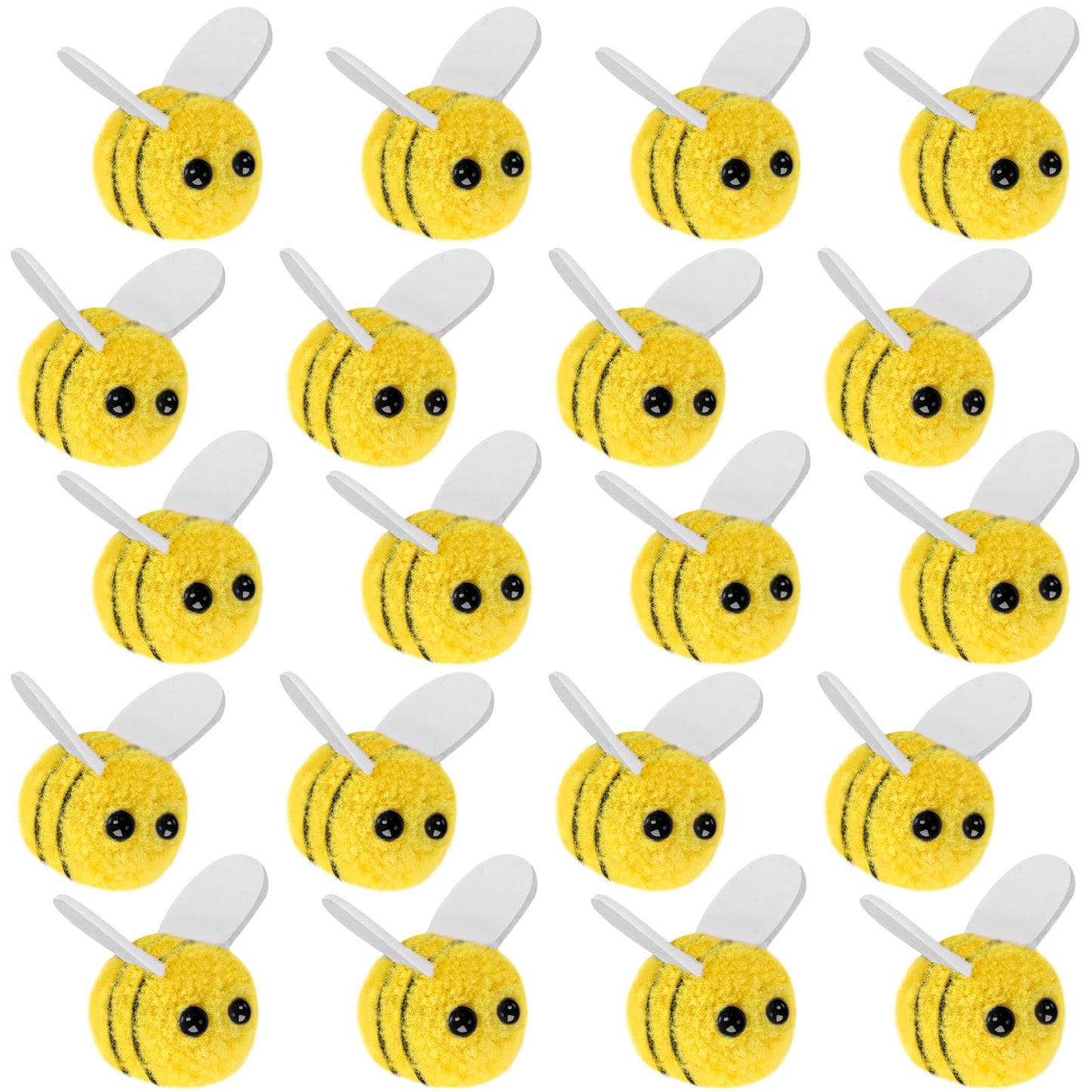 COMNICO Wool Felt Bees, 20Pcs Mini Bee Decor Craft Felt Cute Bumble Bee Plush Bee Costume for Clothing Hats Bags Baby Shower Gift DIY Bee Themed Party Decorations