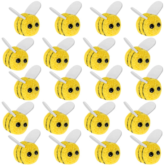 COMNICO Wool Felt Bees, 20Pcs Mini Bee Decor Craft Felt Cute Bumble Bee Plush Bee Costume for Clothing Hats Bags Baby Shower Gift DIY Bee Themed Party Decorations