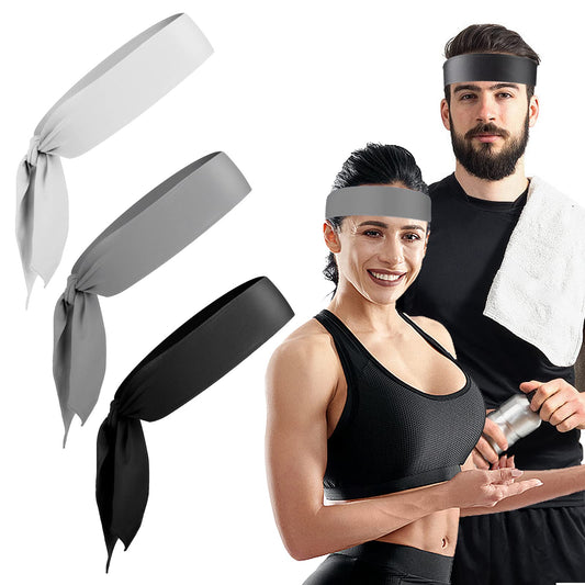 Sibba 3PCS Head Tie Headbands for Women Men Tennis Sports Running Athletic Bandana Karate Non Slip Sweatbands Exercise Hair Wrap Bands Moisture Wicking Headwear Stretchy Hairbands Yoga Workout Cycling