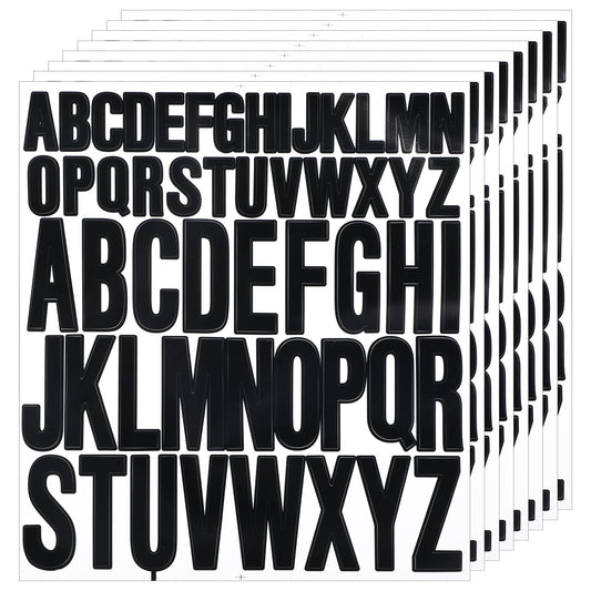 Dimeho 416Pcs Letter Stickers, 416Pcs 8 Sheets Capital Alphabet Sticker Stick on Vinyl Letters Self Adhesive Vinyl Letter Decals for Scrapbooking Mailbox Poster Arts Crafts Dec(Black, 1 Inch/2 Inch)