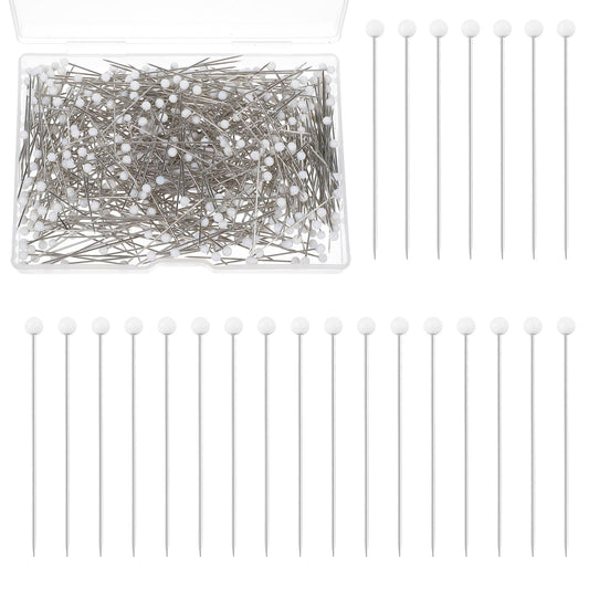 Wanmu 500 Sewing Pins for Fabric, Straight Head Sewing Pins, Map Pins, White Pearlized Ball Head Quilting Pins for Crafting Dress Maker Jewelry DIY Craft and Sewing Wedding Flower Decorations