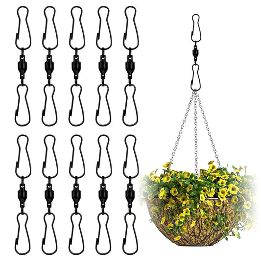 Sibba Swivel Hooks Clips 10 Pcs Wind Spinners Wind Chimes Grips Spin Hangers Twisters Pegging Spiral Holder Stainless Steel Tails Windsock Clips Party Supply for Wind Chimes Crystal Twisters