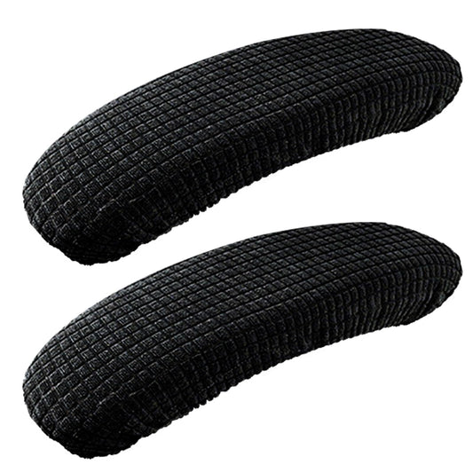 Sibba Thick Armrest Pads 2 Pcs Office Chair Armrest Cover Stretchable Arm Pad Swive Slipcover Protectors Stretch Black Curved Elastic Waterproof Sleeve Wrap Blanket Slip for Home Rest Desk Swivel