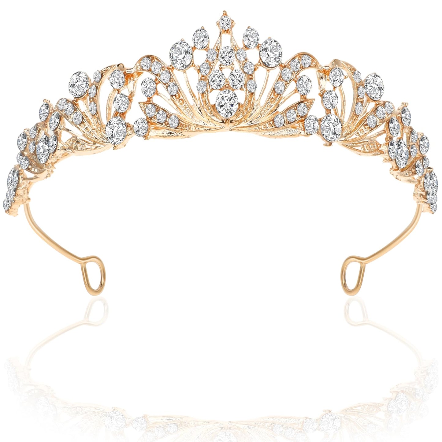 Crown Princess Girls Bridal Wedding Tiara Crystal Tiara Crown Birthday Hair Accessories Rhinestone Headband for Weddings Proms Parties Valentine's Day Halloween Christmas, one size, Zinc alloy +