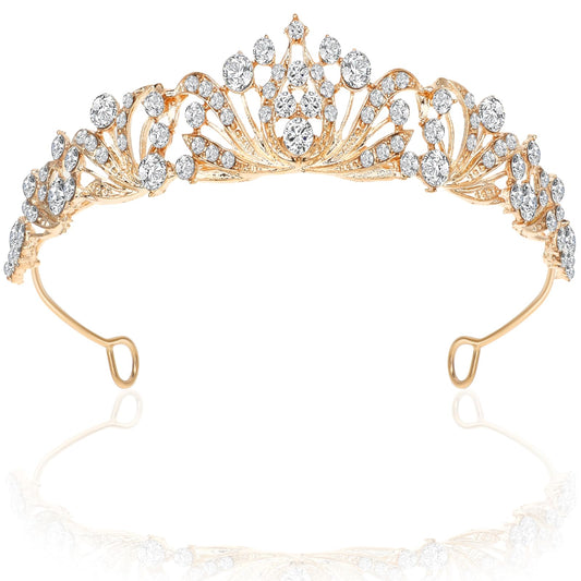 Crown Princess Girls Bridal Wedding Tiara Crystal Tiara Crown Birthday Hair Accessories Rhinestone Headband for Weddings Proms Parties Valentine's Day Halloween Christmas, one size, Zinc alloy +