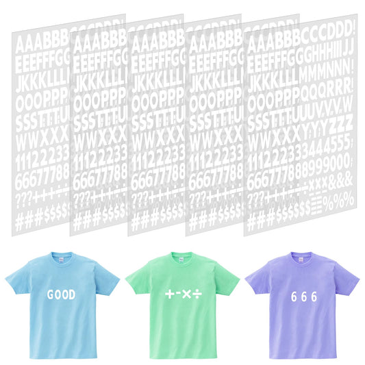 5 Sheets 830 Pieces Iron on Letters 1 Inch Heat Transfer Letters PU Alphabet Stickers A-Z Letters Patches 0-9 Decorate Repair Patches for Fabric Clothing T-Shirt Printing DIY Craft(5 Sheets, White)