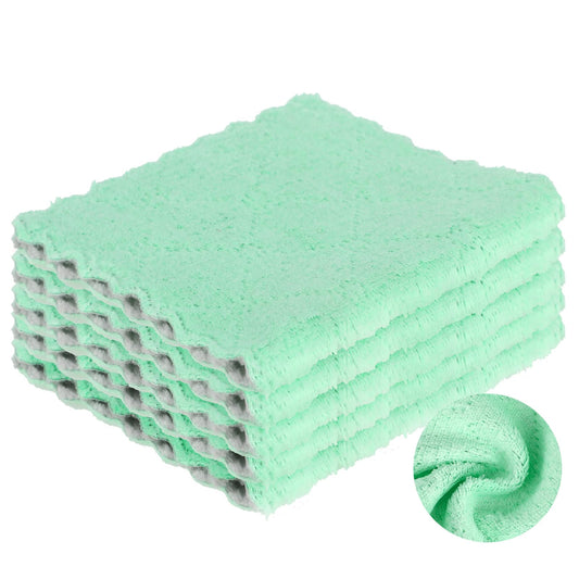 Sibba 5 Pack Kitchen Dish Cloths, Microfiber Double-Sided Microfiber Towel, Ultra Soft Absorbent Coral Velvet Quick Drying Cleaning Cloth for Cleaning Dishes, Kitchen, Bathroom