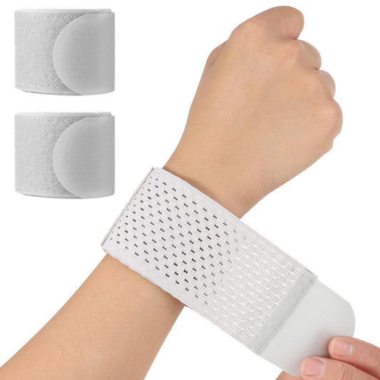 COMNICO 2PCS Wrist Wraps Support, Wrist Brace Wrap Compression Strap Brace Sport Sleeve Adjustable Pain Relief Tendonitis Elastic Tennis Working Out Weightlifting Bowling (Grey)