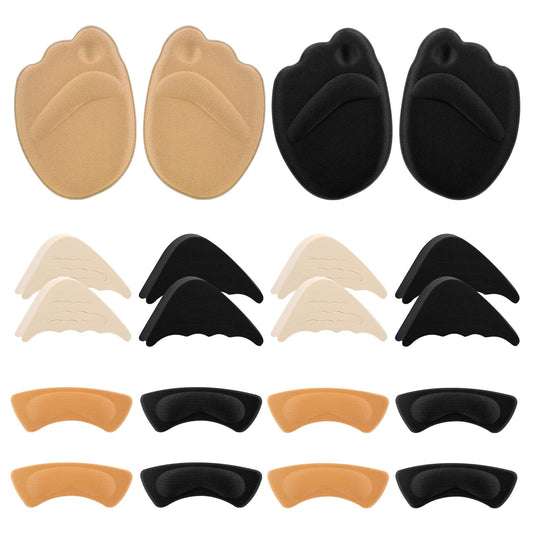 Sibba 10 Pairs High Heel Cushion Pads, Shoe Filler Includes Adjustable Toe Filler Inserts Front Insoles Heel Grips Liner Insert, Preventing Too Big Shoe from Heel Slipping Blisters Relieve Pain