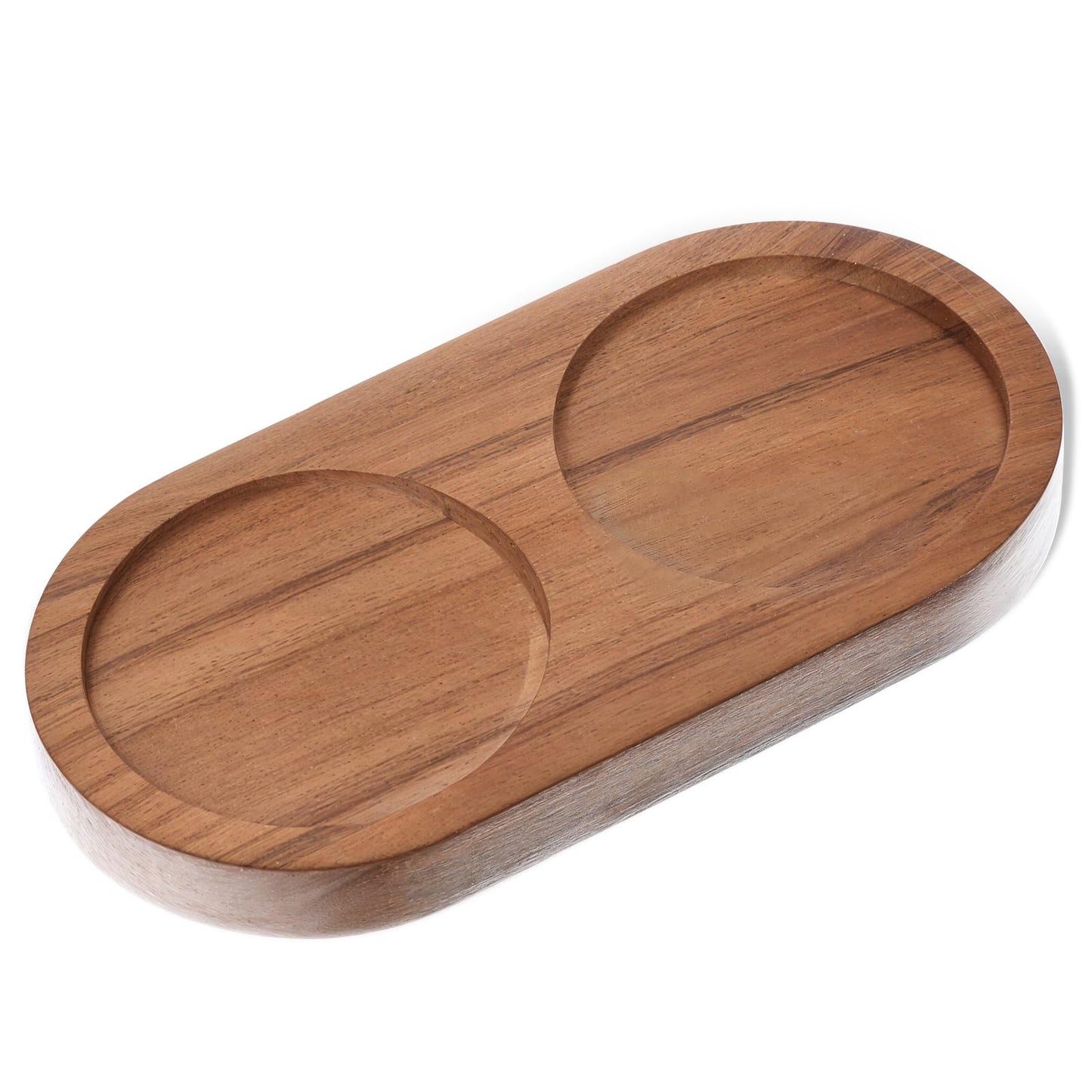 YBEATY Salt Pepper Mill Tray Retro Colour Acacia Wood Tray Many Mills Shakers Holder Rest Salt Pepper Grinder Accessories for Kitchen Storage Dining Table Protector (Pepper Mill not Included)
