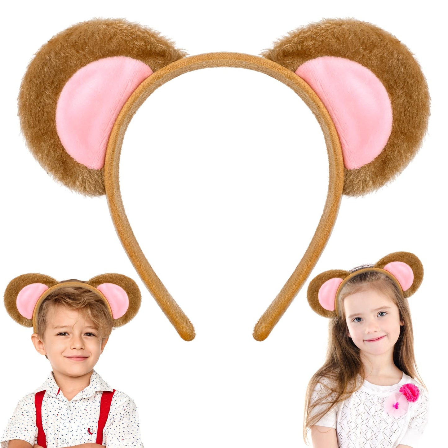 COMNICO Mouse Ears Headband, 1Pcs Mouse Costume Accessory Animal Ears Headwear Plush Hairband Animal Costume Accessories for Animal Cosplay Halloween Cosplay Christmas Cosplay Dress Up Party