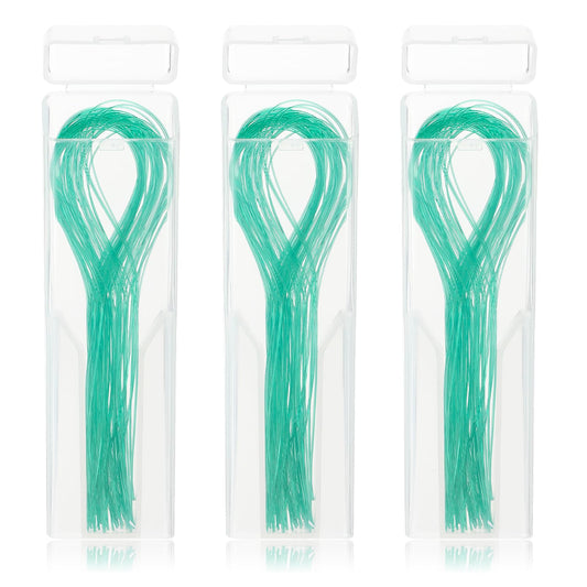 150 Count Floss Threaders, Deep Clean Dental Floss Threader for Braces, Bridges and Implants (Pack of 3,Green)