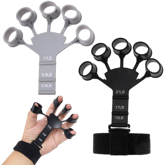 2 Pack Finger Strengthener, Adjustable Grip Strength Trainer, Hand Finger Grip Strengthener, Hand Exercisers for Strength, Finger Exerciser & Hand Strengthener for Hand Therapy, Rock Climbing