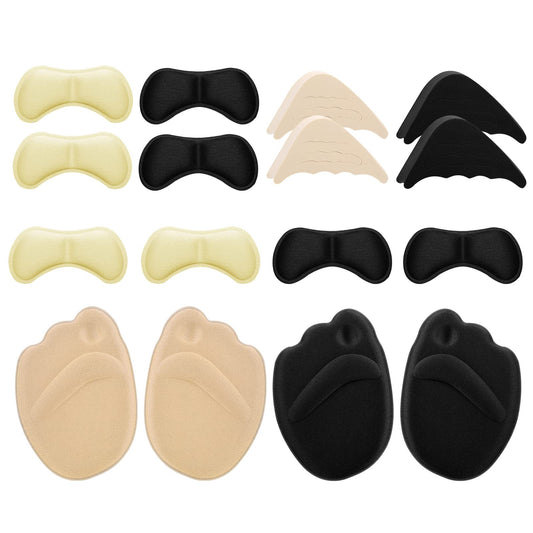 Sibba 8 Pairs High Heel Cushion Pads Unisex Shoe Pads Shoe Filler Includes Adjustable Toe Filler Inserts Front Insoles Heel Grips Liner Insert Preventing Too Big Shoe Relieve Pain