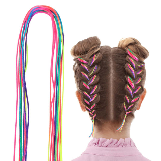 WLLHYF 30 Pcs Hair Braids Colorful Hair Wrap String Assorted Gradient Color Hair Rope Band Rainbow Braiding Hair Tie DIY Ponytail Braids Hair Styling Accessories for Women Girls (Gradient color)