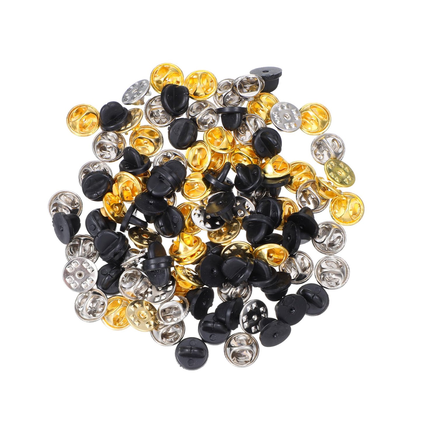 YBEATY 90 Pcs Lapel Pin Backs Metal Butterfly Clutch Premium DIY Enamel Holder Locking Backs Backing Keepe Replacement for Brooch Jewelry Craft Making Uniform Badges (Silver)
