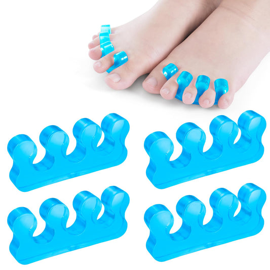 Sibba 4 Pcs Gel Toe Separator, Toe Separators Spacers Pedicure, Repeatable Washable Toenail Dividers for Men and Women, Gel Nail Polish Toe Spacers Application for Pedicure Manicure Nail Art