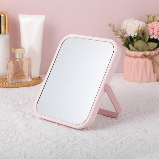Vanity Mirror With Stand Makeup Mirrors Portable Folding Looking Glass Locker Decor Cosmetic Bathroom beauty mirror Hangable Travel Precision clarity mirror For Office Cabinets Dressing Tables