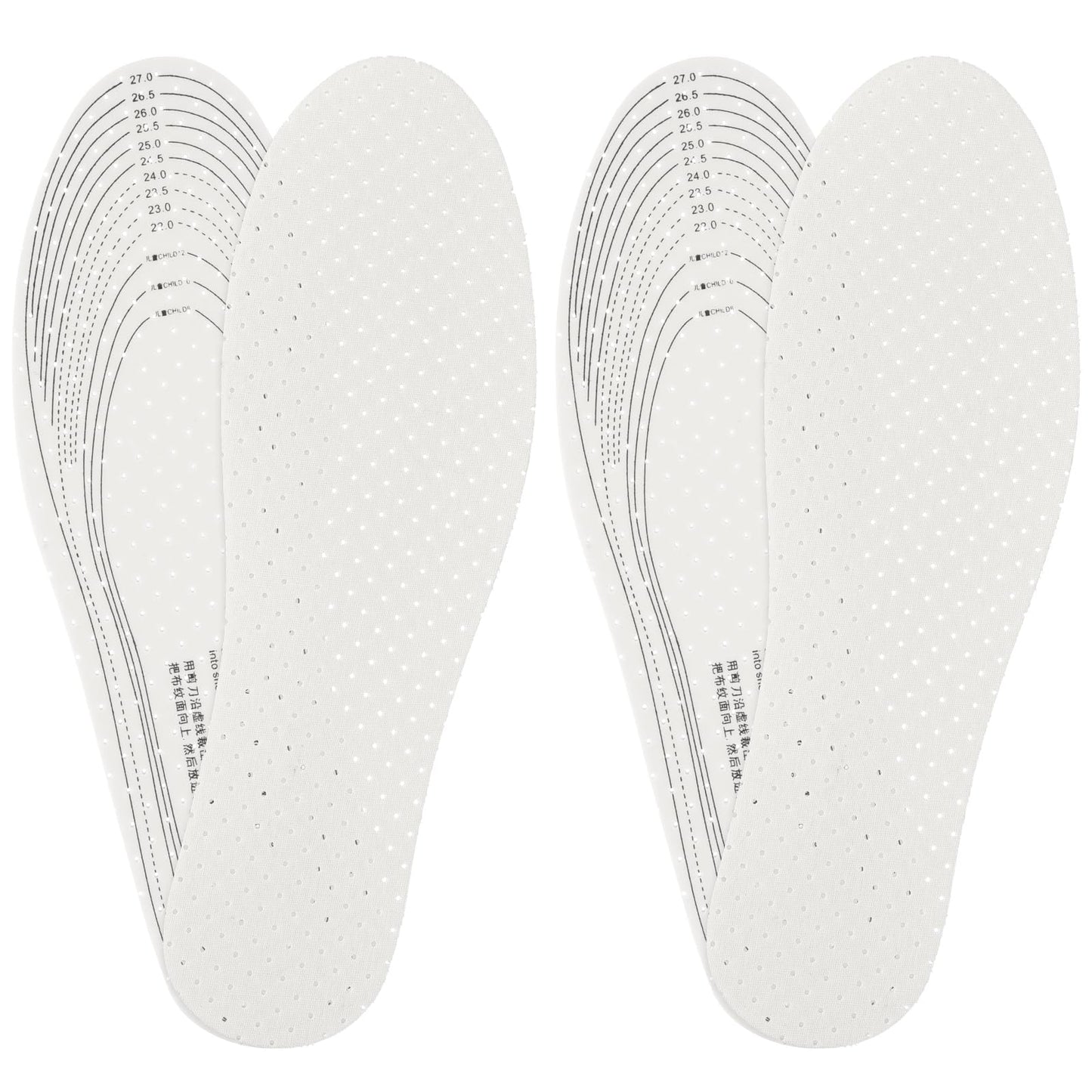 Sibba 2 Pairs Breathable Shoe Latex Insole, Memory Foam Inserts, Cut to Size Comfort Breathable Anti Odour Replacement Shoe Inserts for Sports Running Shoes Walking Boots Men 7.5-11.5 Woman 4-9 White