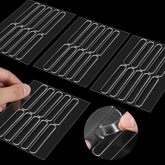 40Pcs Cabinet Door Bumpers, Cabinet Bumpers Clear, Stripes Clear Bumpers for Sound Dampening Buffer Pads, Self Adhesive Rubber Bumpers for Cabinets, Doors, car Doors, Drawers, Toilet lids