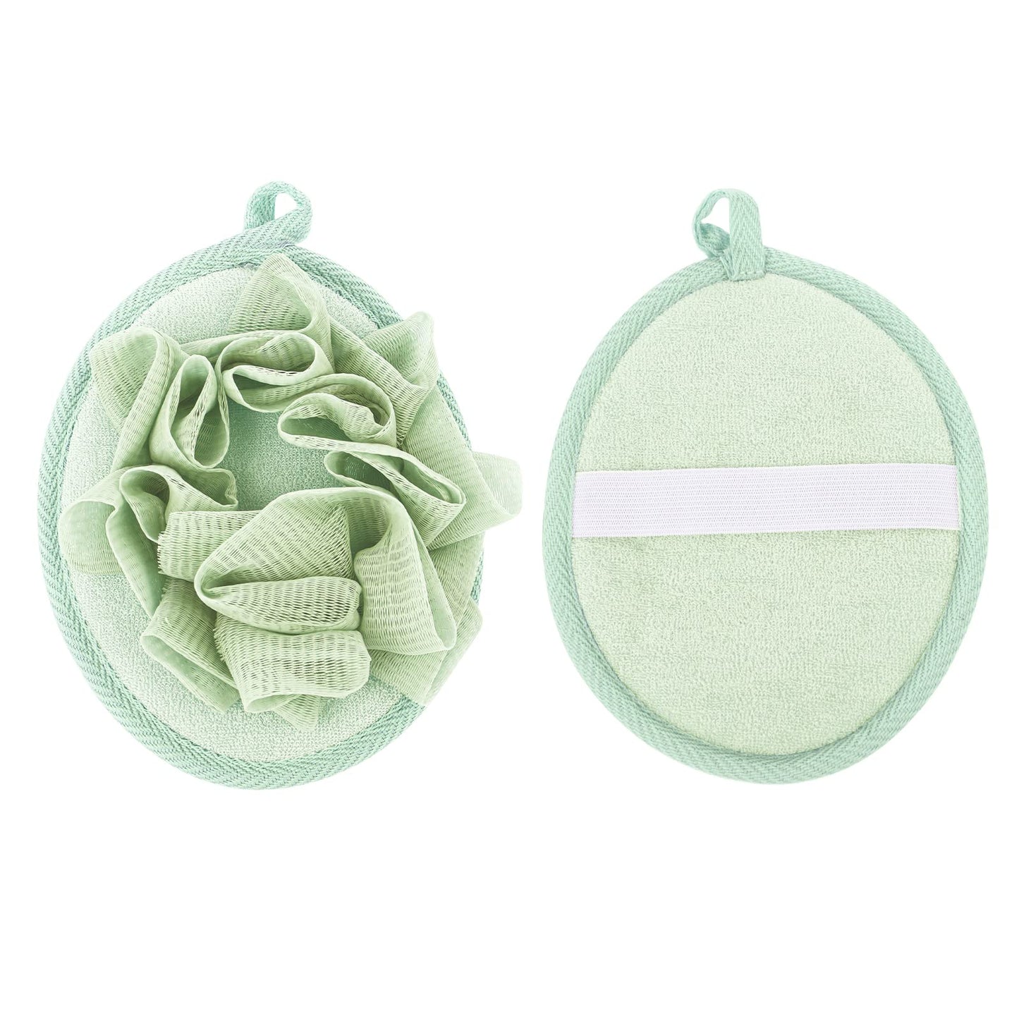 Sibba Loofah Body Scrubber 1 PC Exfoliating Mesh Pouf Sponge Scrubbers Use in Shower Scrub Bath Ball Pack Back Washing Baby Bathing Puff Pad(Green)